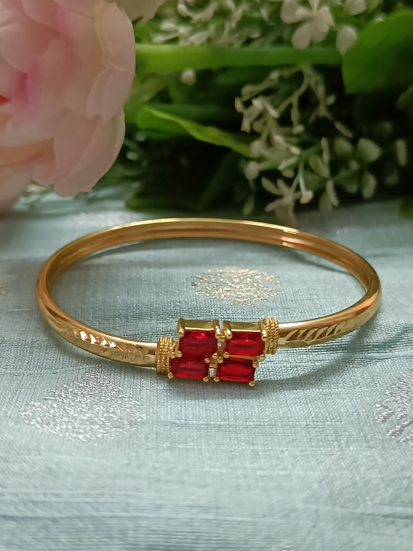 Adjustable Maroon Stone Kada Stone