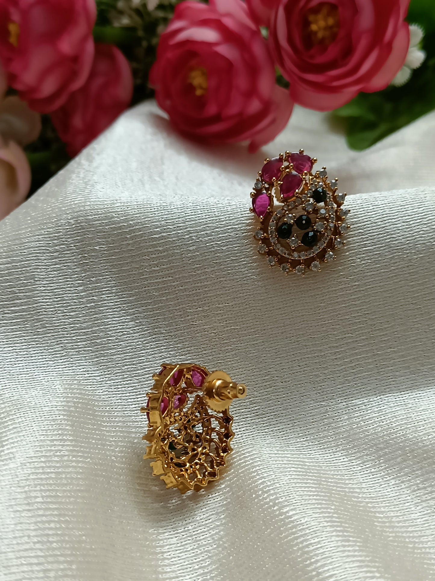 Kundan AD Stone Stud Earrings