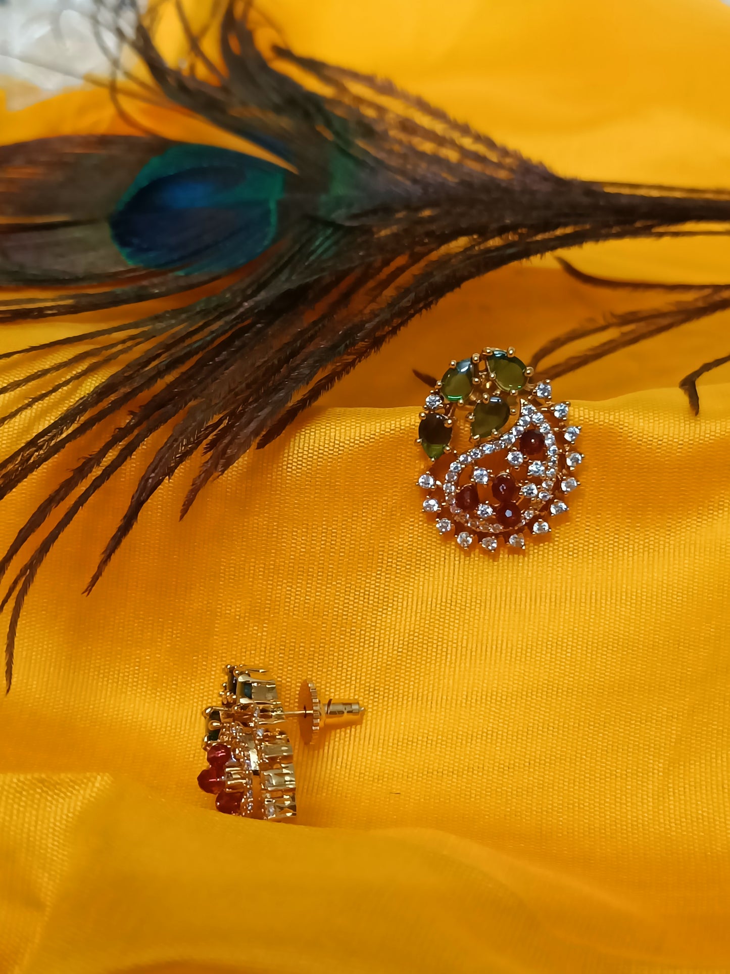 Kundan AD Stone Stud Earrings