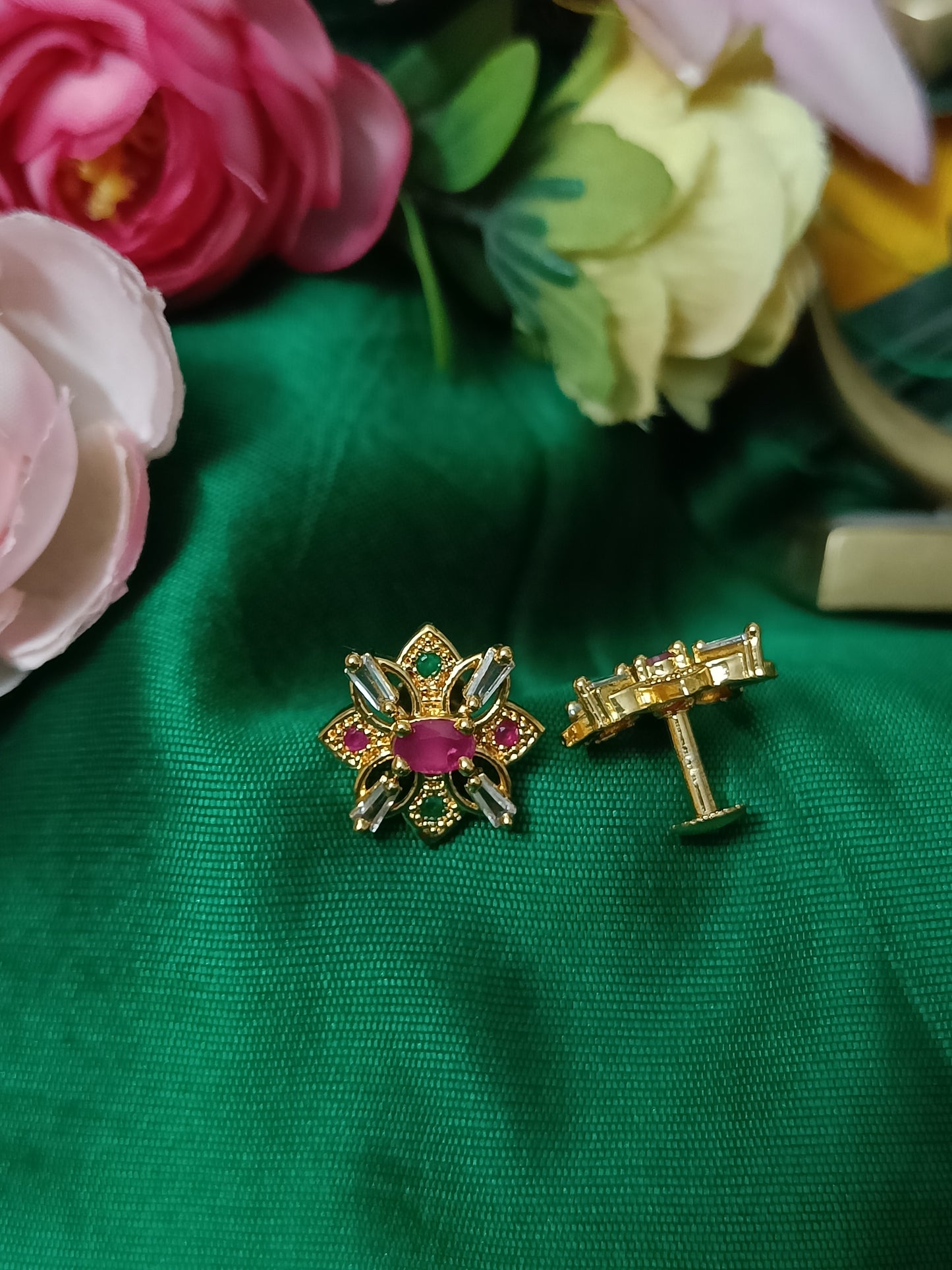 Multi coloured stud earrings