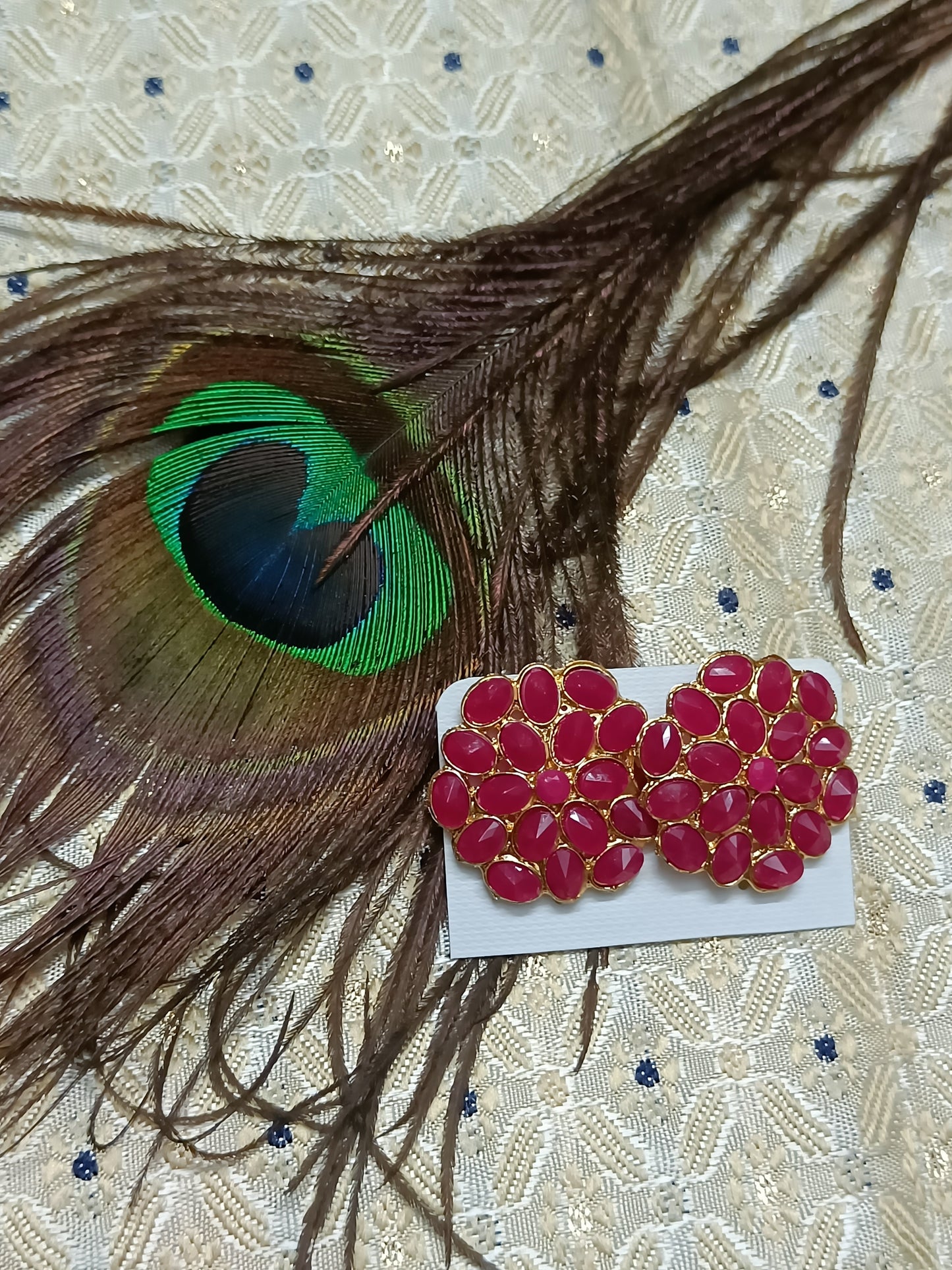 Classy Studs With Red Stones