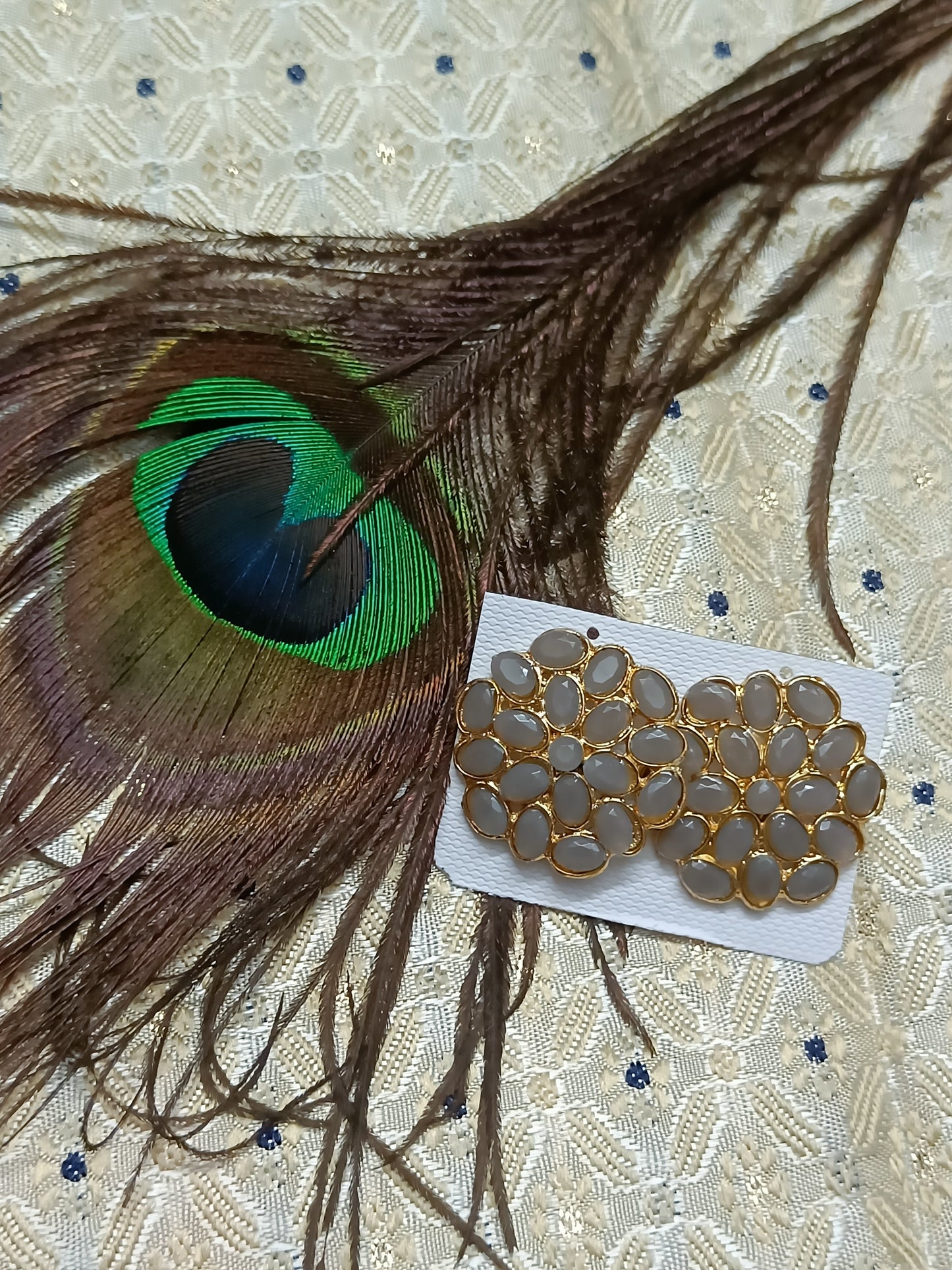 Classy Studs with Grey stones