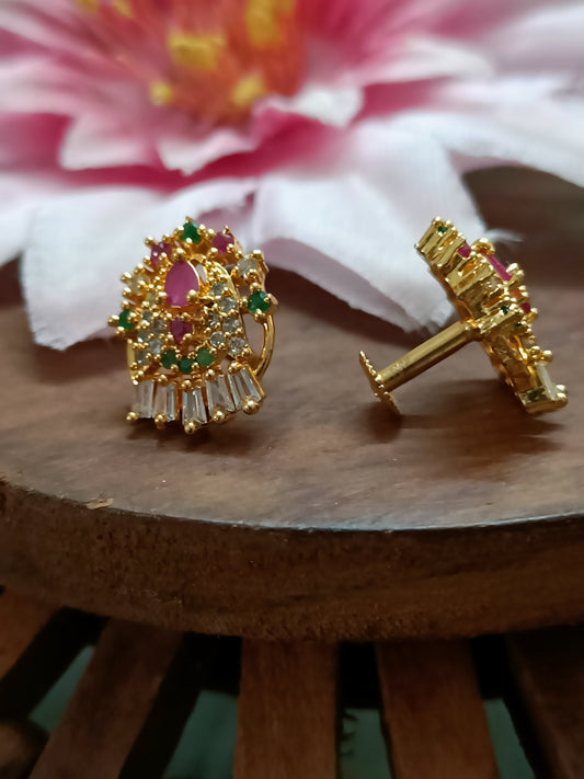 Multi-Coloured Stone Stud Earrings