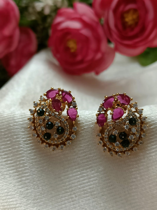 Kundan AD Stone Stud Earrings