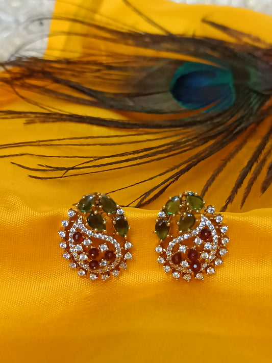 Kundan AD Stone Stud Earrings