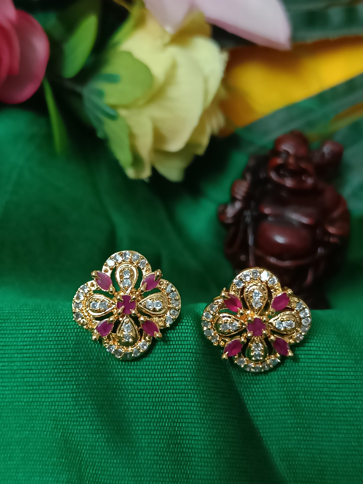 AD stone stud earrings