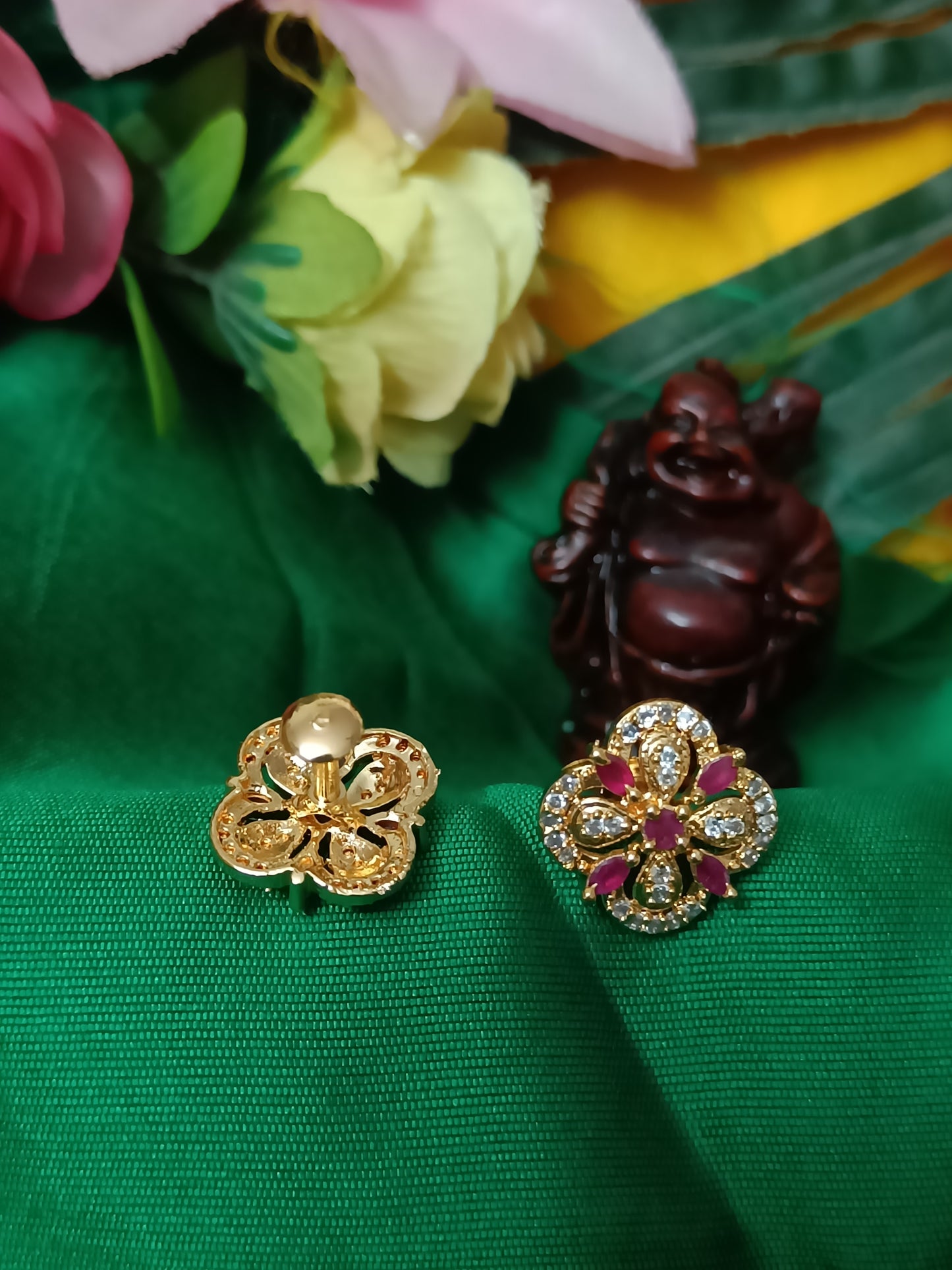 AD stone stud earrings