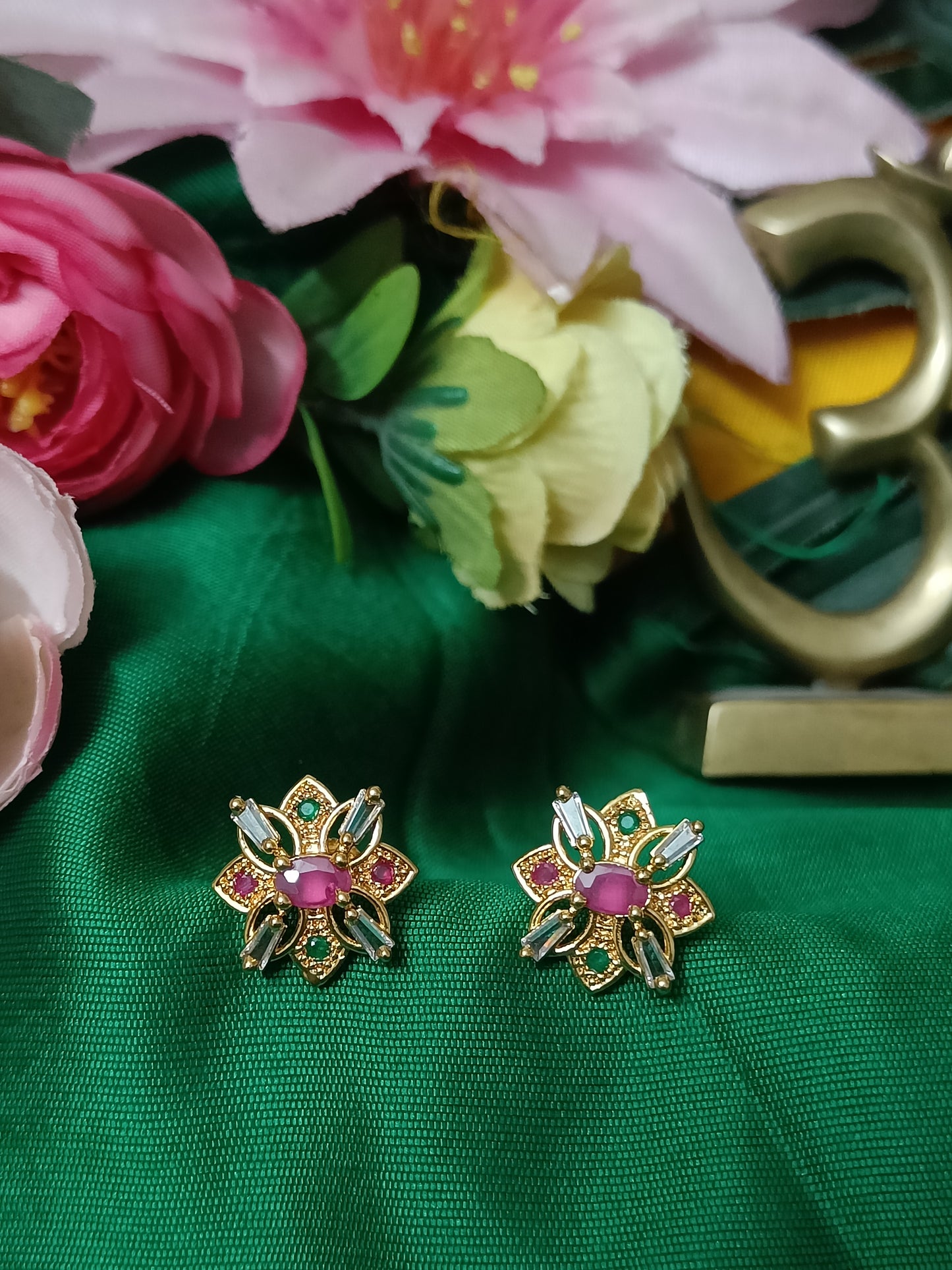 Multi coloured stud earrings