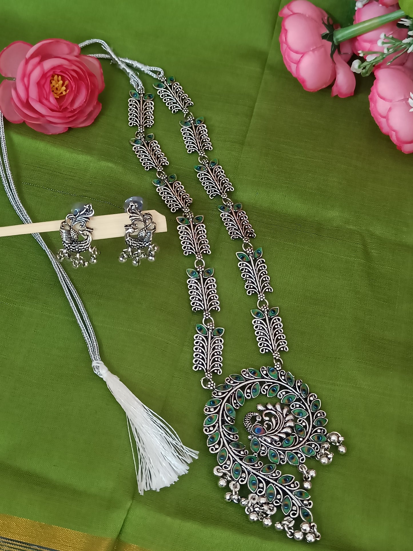 Oxidised Peacock Jewellery Set